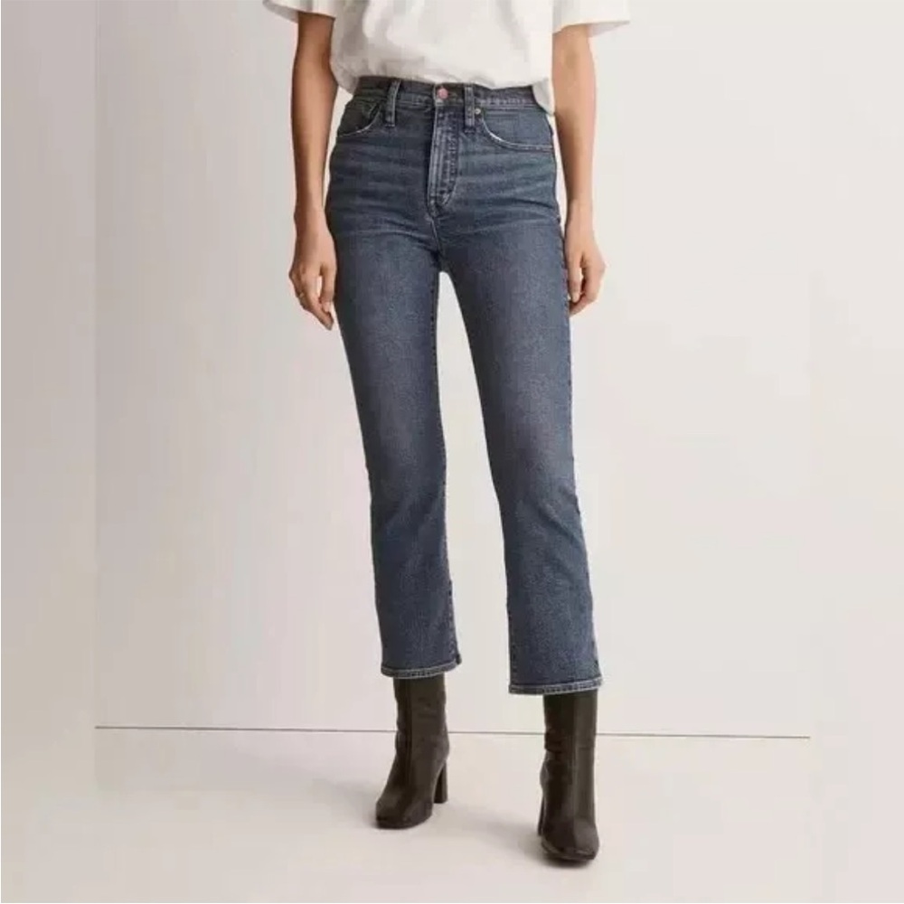 Madewell Women Cali Denim Boot Jeans Size 24 Glenside Wash Mid Rise